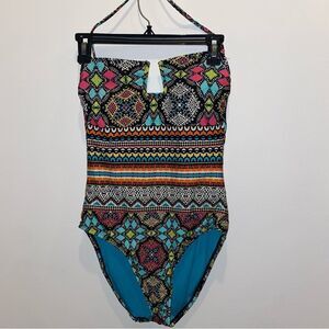 Kenneth Cole Reaction Women’s Medium Swimsuit  One piece  Bandeau Halter Strap